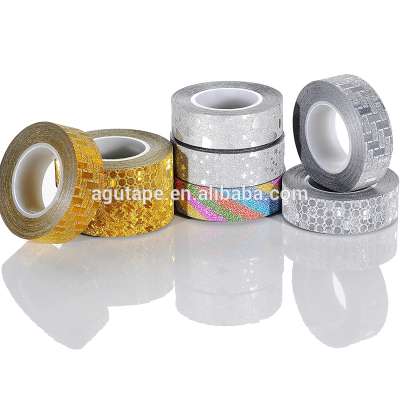 Hot sale New design patterns self adhesive glitter tape paper sticky gift packing