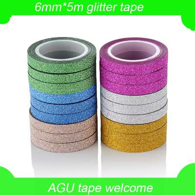 6mm*5m pure color glitter tape for decoration