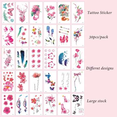 AAGU Ready to Ship 30PCS/Pack 98*58mm Cartoon Letter 3D Tattoo Sticker Custom Temporary Tattoo Sticker Sets