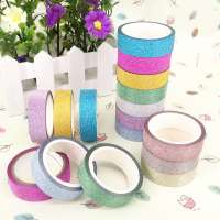 Candy Color Glitter masking Tapes Gold paper Decorative Adhesive Tape 15mm*3m Sticker Stationery